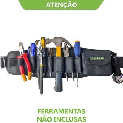 Imagem de Cinto Bolsa Cinturão Carpinteiro Eletricista Pedreiro Porta Ferramenta Prego Estiloso Rolken Premium