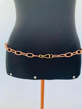 Imagem de Cinto corporal bodychain elo banhado Champagne fecho frontal