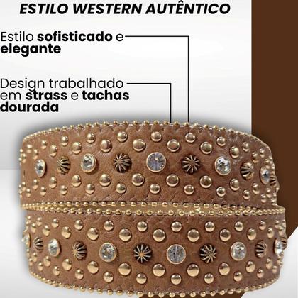 Imagem de Cinto Country Feminino Brilhante Pedraria Festa Rodeio New