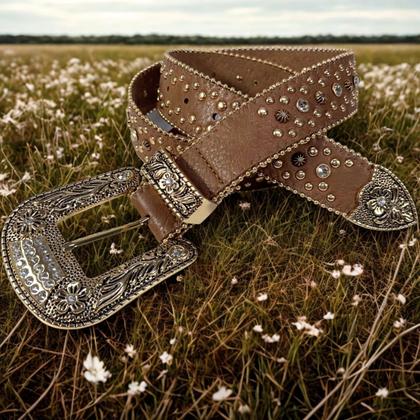 Imagem de Cinto Country Feminino Brilhante Pedraria Festa Rodeio New