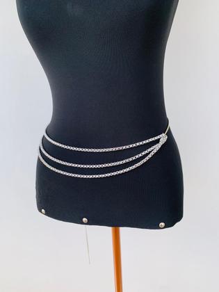 Imagem de Cinto de correntes banhado Bodychain cinto triplo em camadas