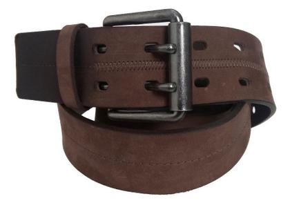 Imagem de Cinto de couro casual masculino fivela com 2 pinos ajustável
