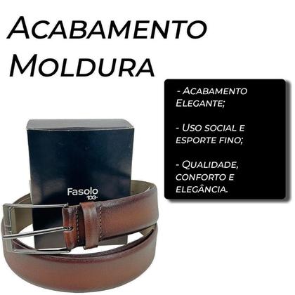 Imagem de Cinto de Couro Social Conhaque Fasolo Classic