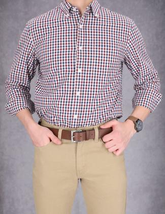 Imagem de Cinto de couro Timberland Classic masculino marrom com 3,5 cm de largura 32