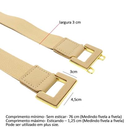 Imagem de Cinto de elástico largo feminino couro vestido camisa plus