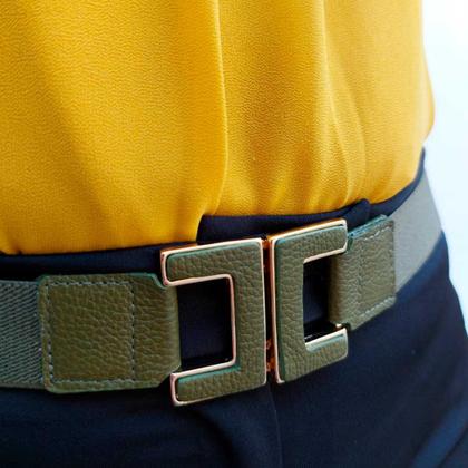 Imagem de Cinto de elástico largo feminino couro vestido camisa plus