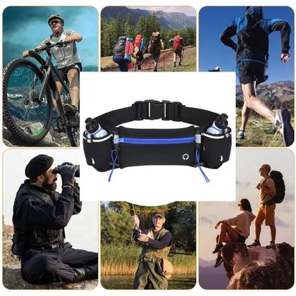 Imagem de Cinto De Hidratação Corrida Running Com 2 Garrafas E Pochete