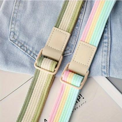 Imagem de Cinto de Lona Tricotado Fivela Anel Duplo Sem Perfuração Estilo Coreano Casual Moderno Tendência Resistente Duravel