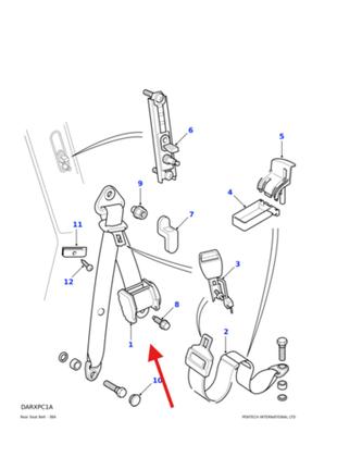 Imagem de Cinto De Segurança Traseiro Esquerdo Range Rover P38 EVL104190LNF