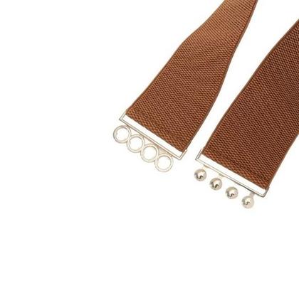 Imagem de Cinto elástico feminino com fivela de gancho prateado de 7,5 cm