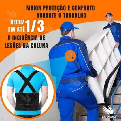 Imagem de Cinto Ergonômico P/ Prevenção Lesões Lombar Costas Trabalho (Tam. G)