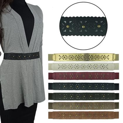 Imagem de Cinto Faixa Cor Marrom Decorativo Feminino Com Elástico CF85