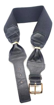 Imagem de Cinto Faixa Elástico Com Couro Feminino Vestido Saia SN778