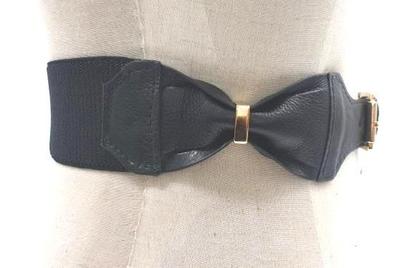 Imagem de Cinto Faixa Elástico Com Couro Feminino Vestido Saia SN778