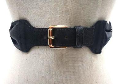 Imagem de Cinto Faixa Elástico Com Couro Feminino Vestido Saia SN778