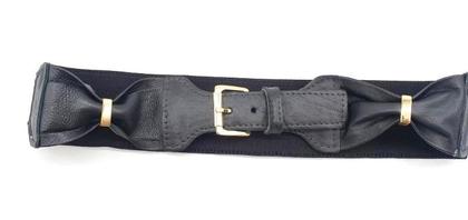 Imagem de Cinto Faixa Elástico Com Couro Feminino Vestido Saia SN778