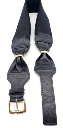 Imagem de Cinto Faixa Elástico Com Couro Feminino Vestido Saia SN778