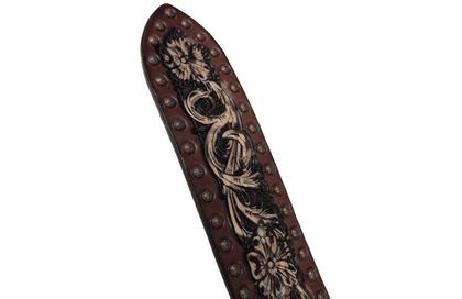 Imagem de Cinto Feminino Country Marrom e Enfeites Em Bronze - Paul Western Ref:001474