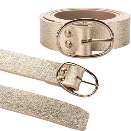 Imagem de Cinto Feminino Couro Clássico Fivela Metálica Trendy Moda Dk307 Dakota