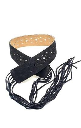 Imagem de Cinto feminino de amarrar sem fivela de couro camurça ma001e
