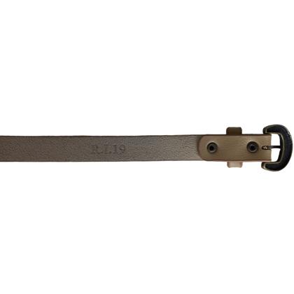 Imagem de Cinto Feminino Fino Bege Liso Com Fivela Ouro Velho Básico