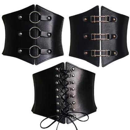 Imagem de Cinto Feminino Retrô Estilo Corte Com Elástico, Faixa Larga Com Clipe De Fechamento E Laço Corset