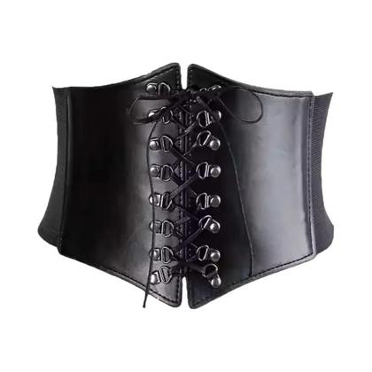 Imagem de Cinto Feminino Retrô Estilo Corte Com Elástico, Faixa Larga Com Clipe De Fechamento E Laço Corset