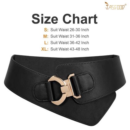 Imagem de Cinto JASGOOD, elástico largo, fosco, ouro preto, fivela de 112 cm