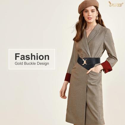 Imagem de Cinto JASGOOD, elástico largo, fosco, ouro preto, fivela de 112 cm