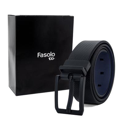 Imagem de Cinto Masculino Casual Fasolo Reversível Dupla Face Couro Legítimo Confortável