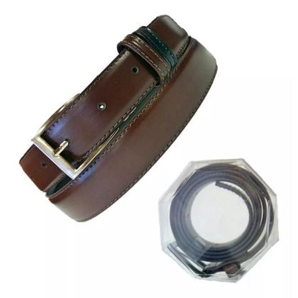 Imagem de Cinto Masculino Couro Dupla Face Preto E Marrom Social Imperio Regulável Legitimo