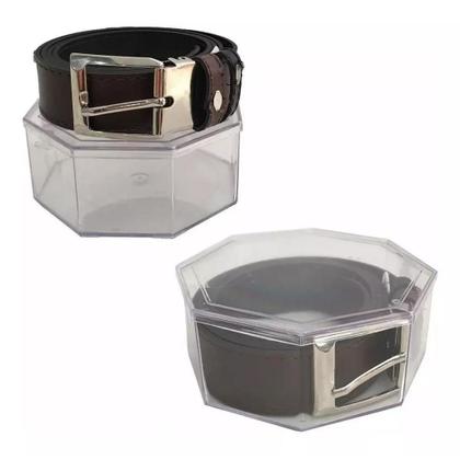 Imagem de Cinto Masculino Couro Dupla Face Preto E Marrom Social Imperio Regulável Legitimo