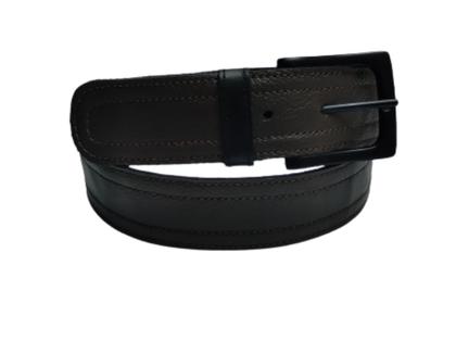 Imagem de Cinto Masculino Couro Genuíno Marrom Escuro RMarq Collection Fivela preta (4 cm)