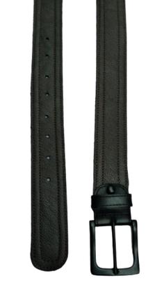 Imagem de Cinto Masculino Couro Genuíno Marrom Escuro RMarq Collection Fivela preta (4 cm)