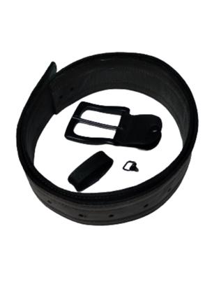 Imagem de Cinto Masculino Couro Genuíno Marrom Escuro RMarq Collection Fivela preta (4 cm)