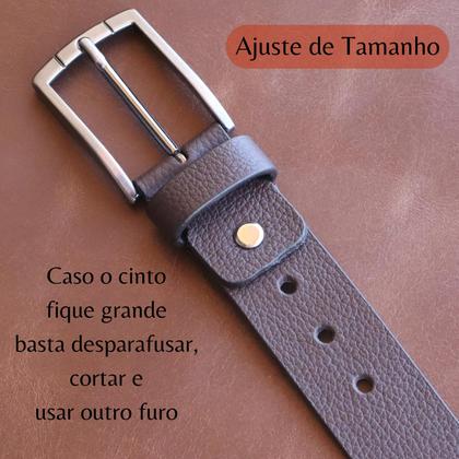 Imagem de Cinto Masculino Couro Legítimo Preto ou Marrom Marca BELLVOLPE