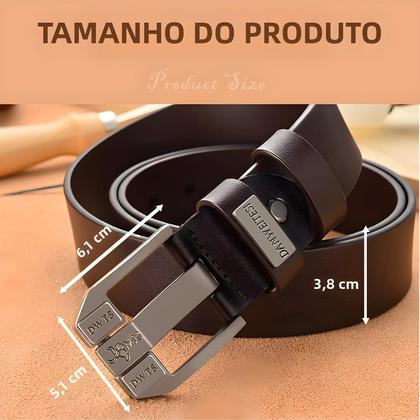 Imagem de Cinto Masculino de Couro Genuíno - Luxo Vintage com Fivela de Pino