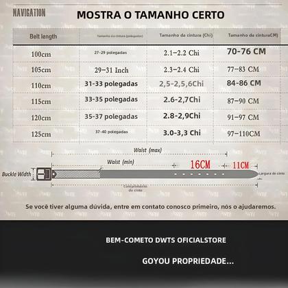 Imagem de Cinto Masculino de Couro Genuíno - Luxo Vintage com Fivela de Pino