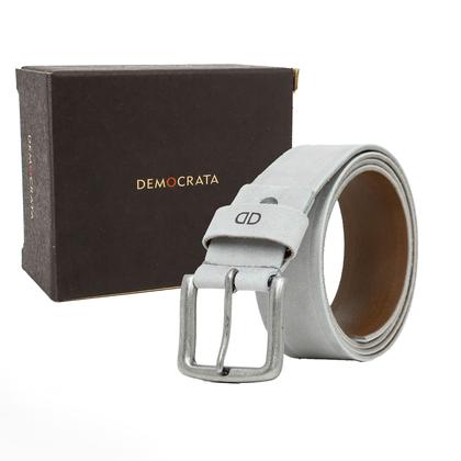 Imagem de Cinto Masculino Democrata Garage Couro Casual Largo Fivela Confortável Ajustável