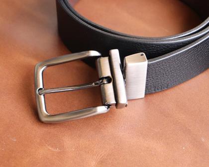 Imagem de Cinto Masculino Dupla Face Couro Legítimo Preto e Marrom Marca BELLVOLPE