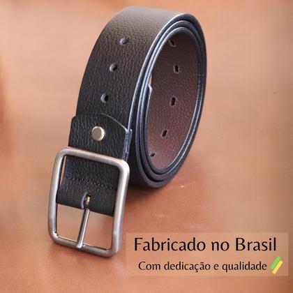 Imagem de Cinto Masculino Dupla Face Couro Legítimo Preto e Marrom Marca BELLVOLPE
