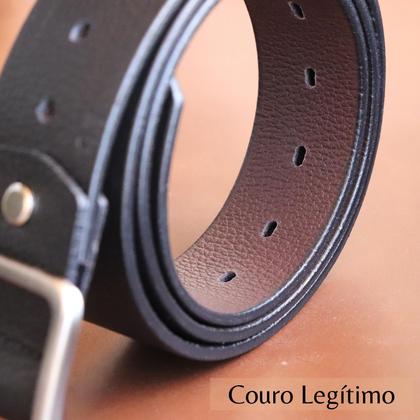 Imagem de Cinto Masculino Dupla Face Couro Legítimo Preto e Marrom Marca BELLVOLPE