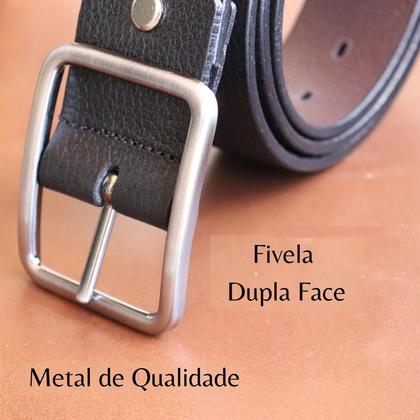 Imagem de Cinto Masculino Dupla Face Couro Legítimo Preto e Marrom Marca BELLVOLPE
