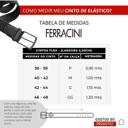 Imagem de Cinto Masculino Flex Elástico Livre Furos Lançamento Fc606b Ferracini