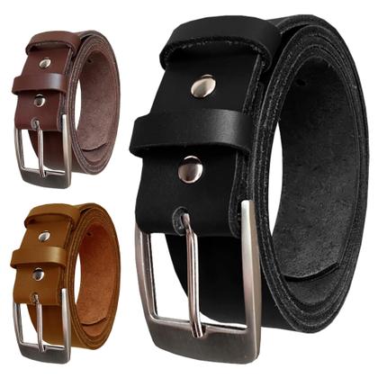 Imagem de Cinto Masculino Social Couro Largura 3,5cm Preto Marrom Caramelo Clássico Resistente Face Única