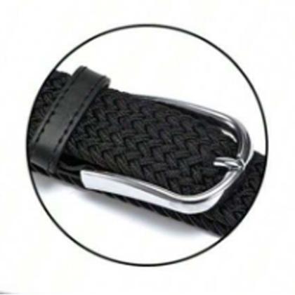Imagem de Cinto Masculino Trançado Elástico Fivela Quadrada De Metal