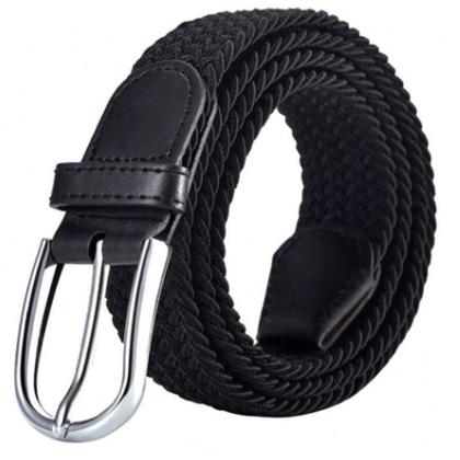 Imagem de Cinto Masculino Trançado Elástico Fivela Quadrada De Metal