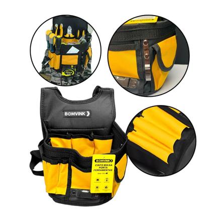 Imagem de Cinto Organizador de Ferramentas com Alça Removível e Bolsos - Bomvink