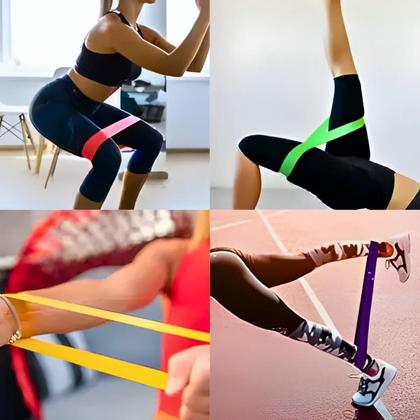 Imagem de Cinto Para Exercícios Físicos Kit 5 Elásticos