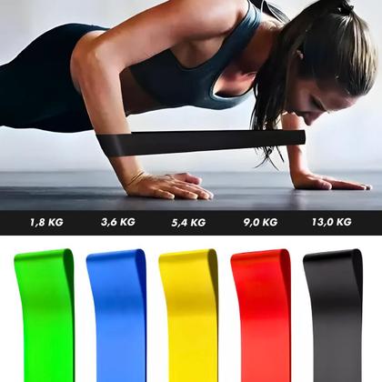 Imagem de Cinto Para Exercícios Físicos Kit 5 Elásticos